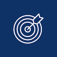 A white target with an arrow in it.