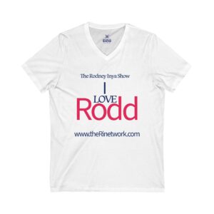 I Love Rodd Playful V-Neck Tee Casual Statement Shirt, Gift for Friends, Everyday Wear, Summer Style