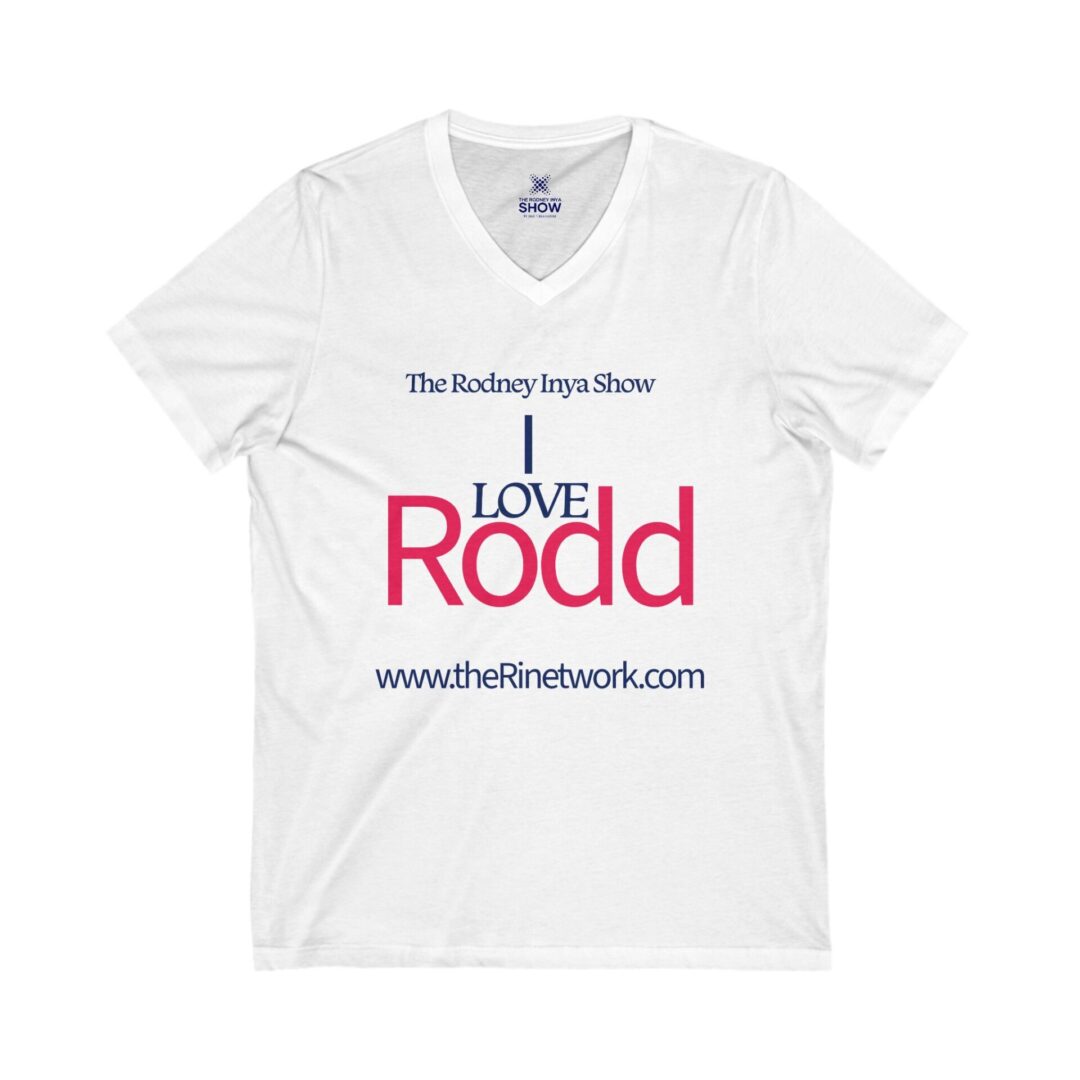 I Love Rodd Playful V-Neck Tee Casual Statement Shirt, Gift for Friends, Everyday Wear, Summer Style